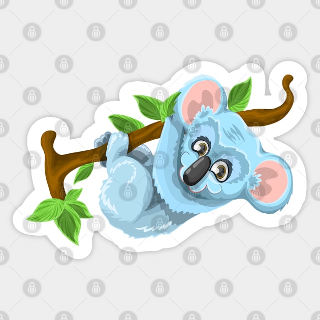 Koala Lazy Sticker by Mako Design 